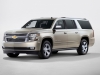 2015 Chevrolet Suburban side view from the New York reveal showcases an all new design.
