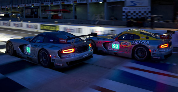 (L to R) SRT Motorsports Viper GTS-R #91 driven by Dominik Farnb