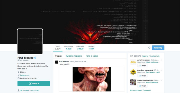 Fiat Mexico Twitter Hackeado