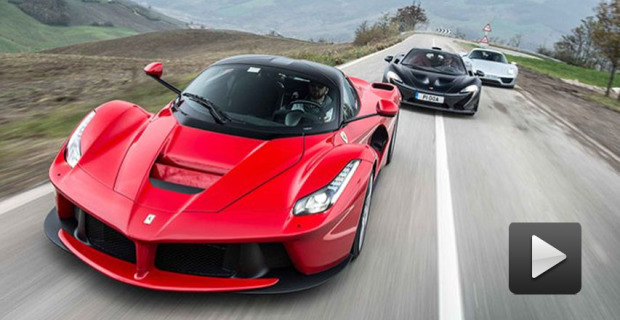 LaFerrari vs McLaren P1 vs Porsche 918 Anglesey